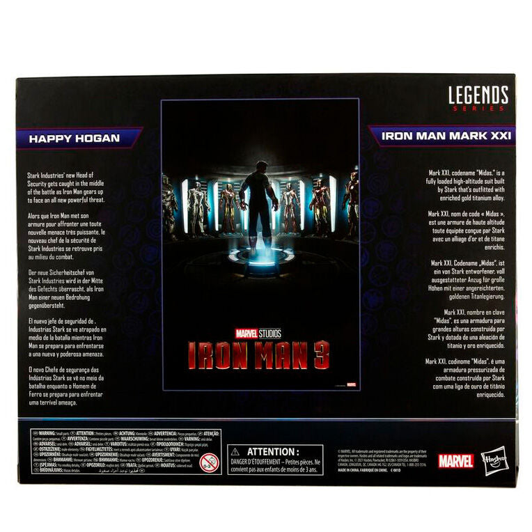 Blister 2 figuras Happy Hogan and Iron Man Mark XXI Iron Man 3 The Infinity Saga Marvel 15cm